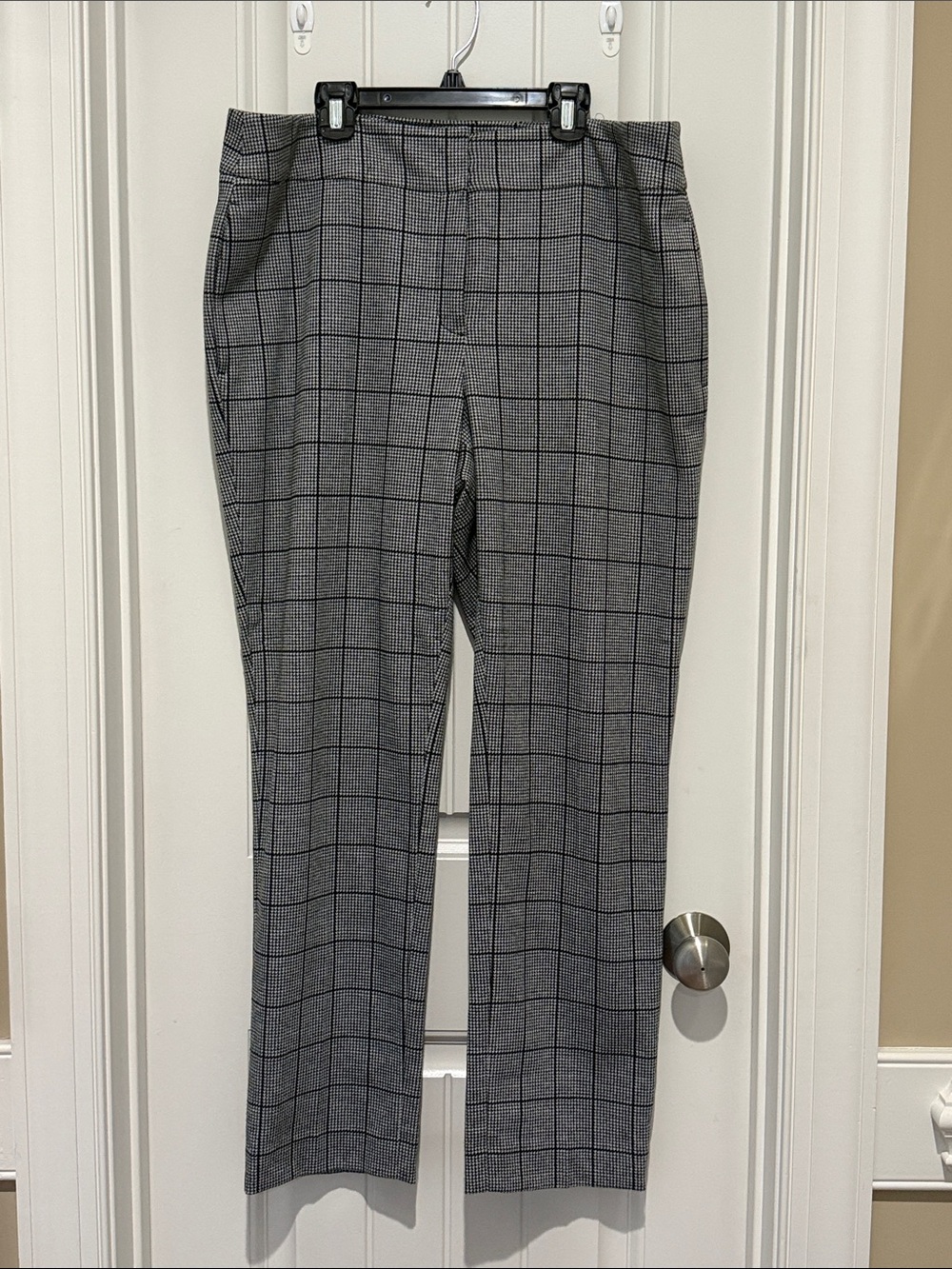Kasper Gray Windowpane Plaid Men's Dress Pants